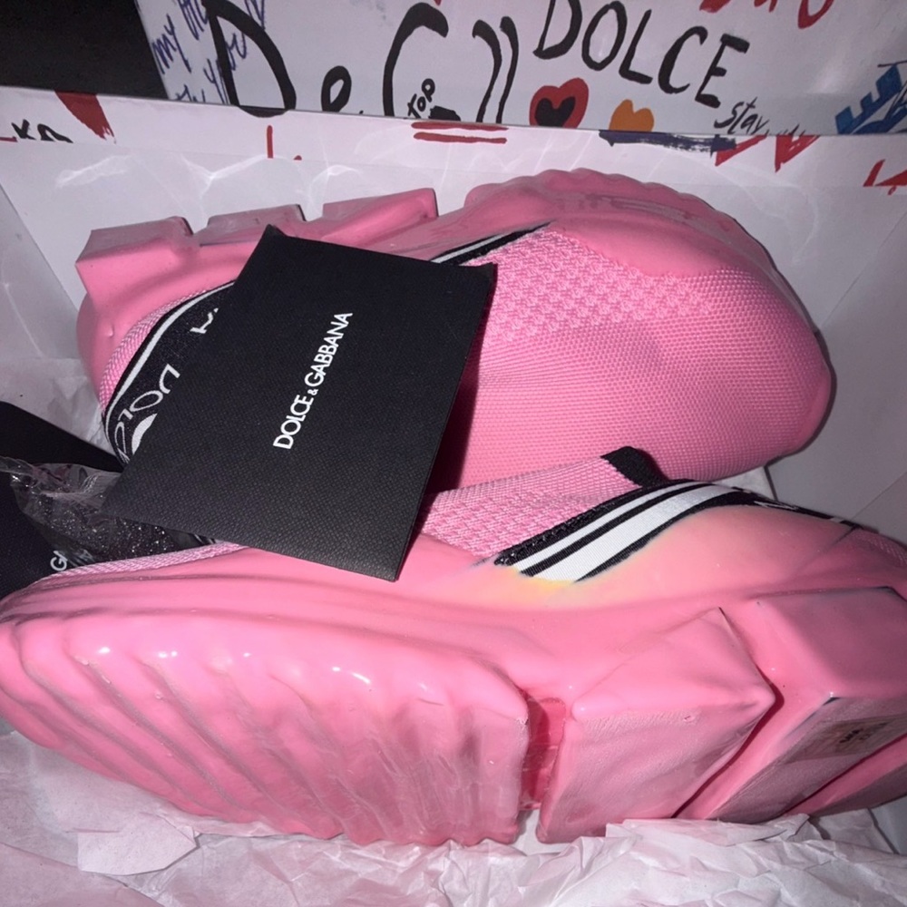 Authentic Dolce & Gabbana Sorrento Knitted Sneakers US 6.5 Dipped Sole Sneakers